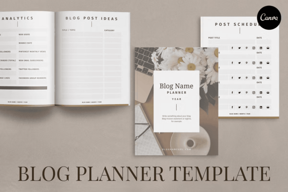 Download Blog Planner Template Canva - Blog planner Collection