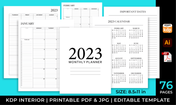 Download 2023 Monthly Planner | Lined Calendar - Lined Collection