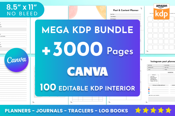 Download 100 Editable Canva Templates | KDP - Premium Resources